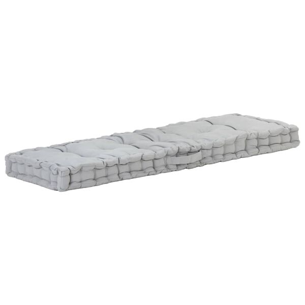 vidaXL Pallet Floor Cushion Cotton 120x40x7 cm Grey