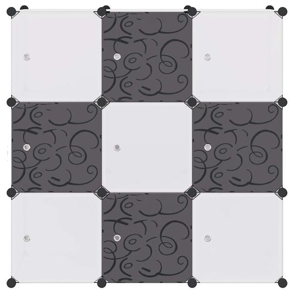 vidaXL Storage Cube Organiser with 9 Compartments Black and White