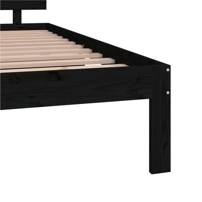 vidaXL Bed Frame Black Solid Wood 150x200 cm King Size