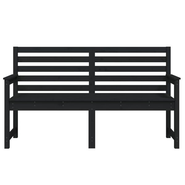 vidaXL Garden Bench Black 159.5x48x91.5 cm Solid Wood Pine