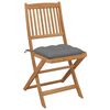 vidaXL Folding Outdoor Chairs with Cushions 8 pcs Solid Wood Acacia