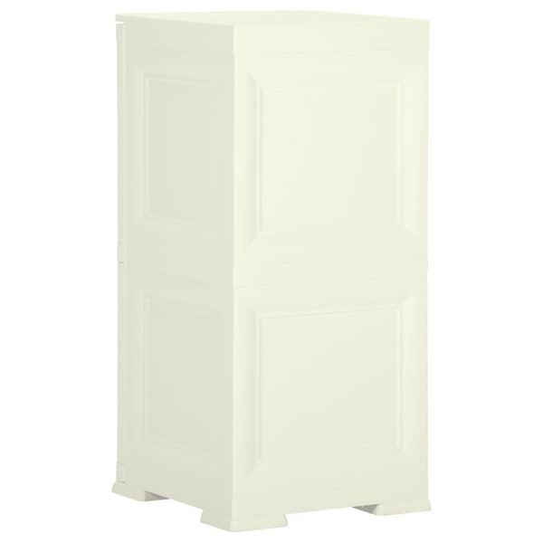 vidaXL Plastic Cabinet 40x43x85.5 cm Wood Design Vanilla Ice