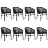 vidaXL 9 Piece Garden Dining Set Black