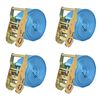 vidaXL Ratchet Tie Down Straps 4 pcs 2 Tonnes 6mx38mm Blue