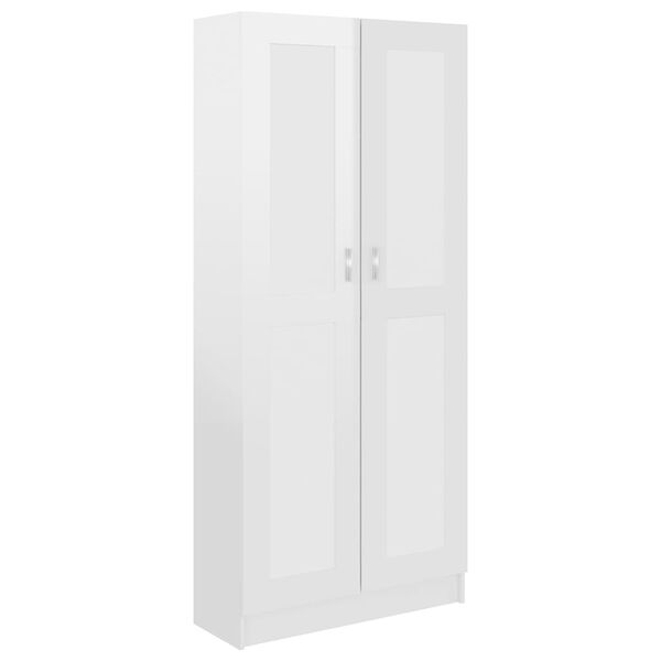 vidaXL Book Cabinet High Gloss White 82.5x30.5x185.5 cm Engineered Wood