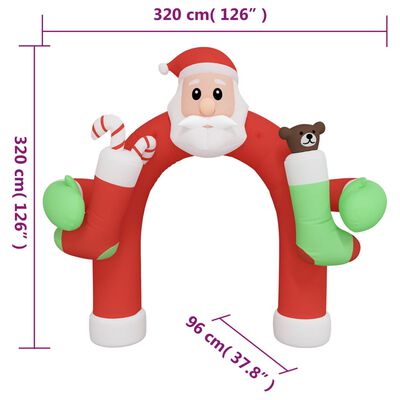 vidaXL Christmas Inflatable Arch Gate LED 320 cm