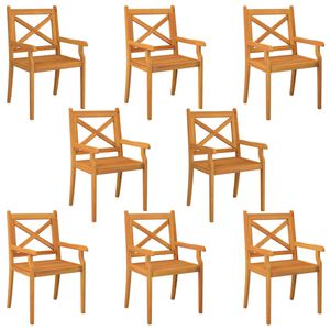 vidaXL Outdoor Dining Chairs 8 pcs Solid Wood Acacia