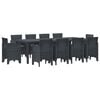 vidaXL Garden Dining Set 11 pcs Anthracite Polypropylene