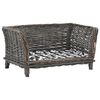 vidaXL Dog Basket with Cushion Grey 50x33x30 cm Natural Willow