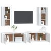 vidaXL 4 Piece TV Cabinet Set White Engineered Wood