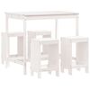 vidaXL 5 Piece Garden Bar Set White Solid Wood Pine
