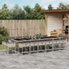 vidaXL 17 Piece Garden Dining Set with Cushions Light Grey Poly Rattan