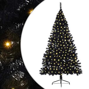 vidaXL Artificial Pre-lit Christmas Tree Black 210 cm PVC