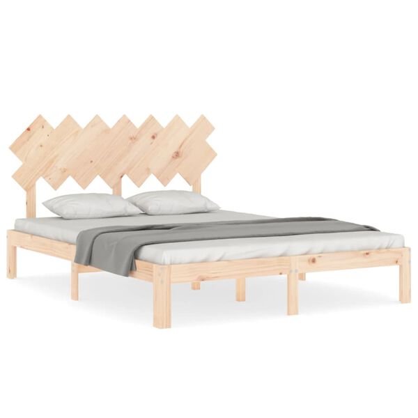 vidaXL Bed Frame without Mattress King Size Solid Wood Pine