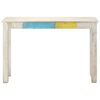 vidaXL Console Table White 115x35x77 cm Rough Mango Wood