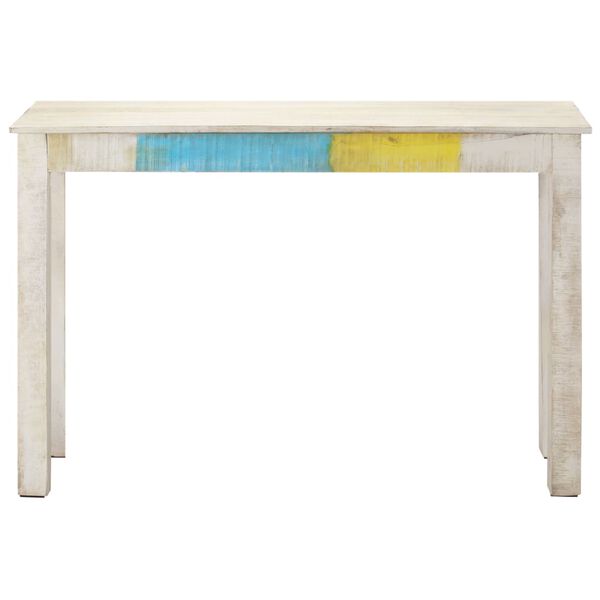 vidaXL Console Table White 115x35x77 cm Rough Mango Wood