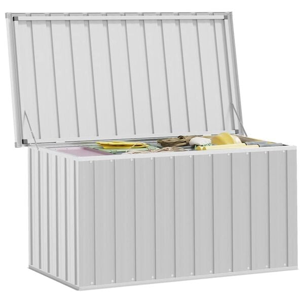 vidaXL Garden Storage Box Grey 129x67x65 cm