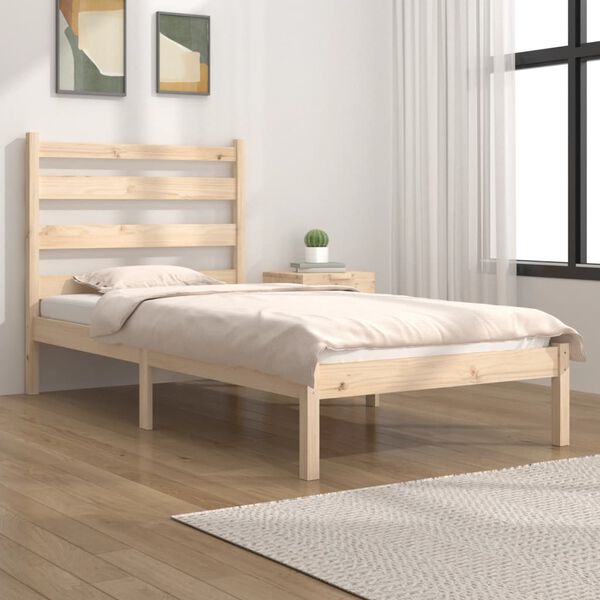vidaXL Bed Frame without Mattress Solid Wood Pine Single
