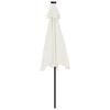 vidaXL Garden Parasol with LEDs and Steel Pole White 225x225x212cm