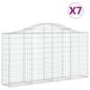 vidaXL Arched Gabion Baskets 7 pcs 200x30x100/120 cm Galvanised Iron