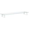 vidaXL Monitor Stand White 80x20x8 cm Tempered Glass and Metal