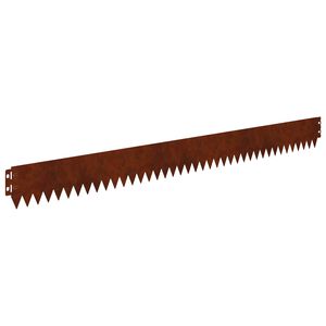 vidaXL Lawn Edge with Top Fold 10 pcs 103x10cm Steel Rusty