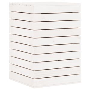 vidaXL Laundry Basket White 44x44x66 cm Solid Wood Pine