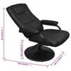 vidaXL TV Armchair with Footstool Black Faux Leather