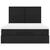 vidaXL Ottoman Bed with Mattress Black Double Fabric