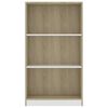 vidaXL 3-Tier Book Cabinet White&Sonoma Oak 60x24x109 cm Engineered Wood