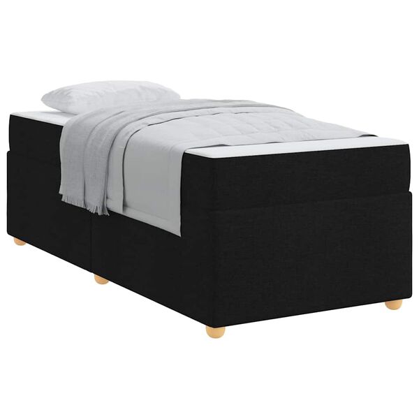 vidaXL Bed Frame with Mattress Black 90 x 190 cm Fabric