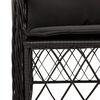 vidaXL 5 Piece Garden Dining Set with Cushions Black Poly Rattan