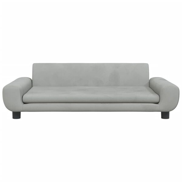 vidaXL Kids Sofa Light Grey 100x54x33 cm Velvet