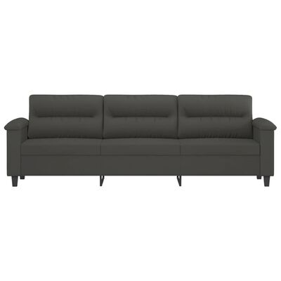 vidaXL 3-Seater Sofa Dark Grey 210 cm Microfibre Fabric
