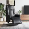 vidaXL Recliner Chair with Footrest Black Faux Leather