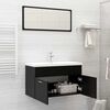 vidaXL 2 Piece Bathroom Furniture Set Black Engineered Wood