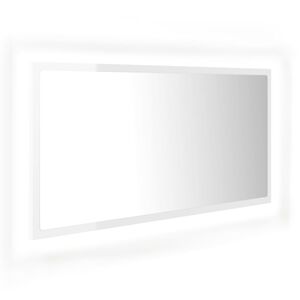 vidaXL Mirror | High gloss white | Engineered wood, Acrylic | 90 x 8.5 x 37 cm