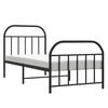 vidaXL Metal Bed Frame without Mattress with Footboard Black 90x190cm