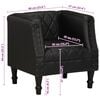 vidaXL Tub Chair Black Real Goat Leather