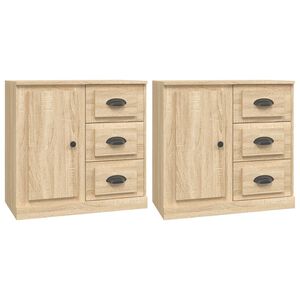 vidaXL Sideboards 2 pcs Sonoma Oak Engineered Wood