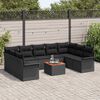 vidaXL Garden Sofa Set with Cushion with Storage Manual 10 pcs Black