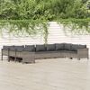 vidaXL 10 Piece Garden Lounge Set with Cushions Grey Poly Rattan