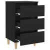 vidaXL Bed Cabinets with Solid Wood Legs 2 pcs Black 40x35x69 cm