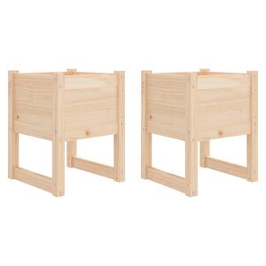 vidaXL Planters 2 pcs 40x40x52.5 cm Solid Wood Pine