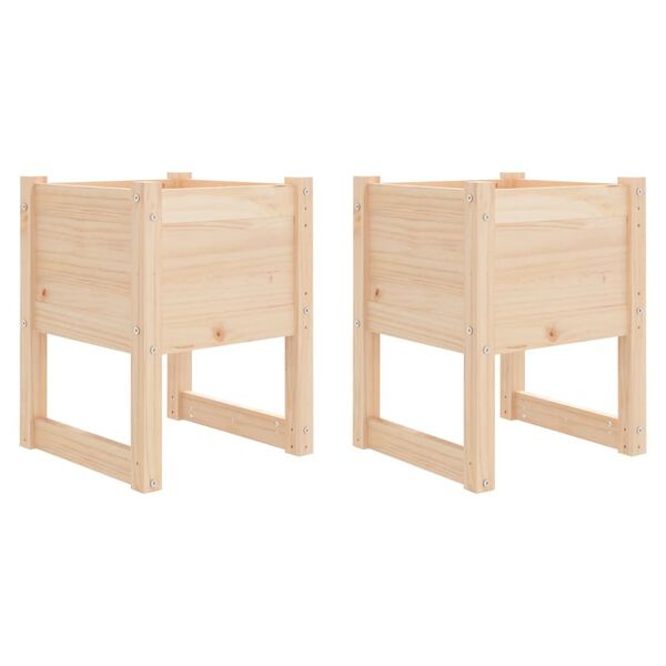 vidaXL Planters 2 pcs 40x40x52.5 cm Solid Wood Pine