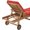 vidaXL Sun Loungers with Cushions 2 pcs Solid Teak Wood Red
