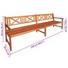 vidaXL Garden Bench with Cushions 240 cm Solid Acacia Wood
