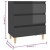 vidaXL Sideboard High Gloss Grey 60x35x69 cm Engineered Wood