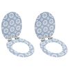 vidaXL WC Toilet Seats 2 pcs with Soft Close Lids MDF Porcelain Design