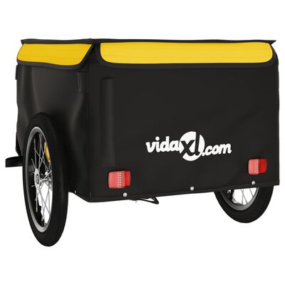 vidaXL Bike Trailer Black and Yellow 45 kg Iron